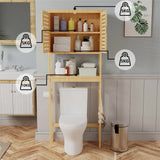 Darrahopens Furniture > Bathroom > Bathroom Cabinets, Cupboards & Storage 4-Tier Bamboo Bathroom Toilet Storage Rack