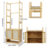 Darrahopens Furniture > Living Room > Coat Racks High Strength Bamboo Clothing Rack Closet Organizer Storage Cabinet &Shoe Shelf