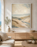 Coastal Drift Floating Frame Canvas Wall Art - Portrait - 40W x 50H cm - Natural Birch
