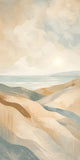 Coastal Drift Floating Frame Canvas Wall Art - Portrait - 60W x 120H cm - White