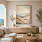 Coastal Drift Floating Frame Canvas Wall Art - Portrait - 60W x 80H cm - White
