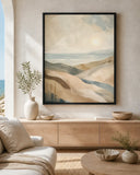 Coastal Drift Floating Frame Canvas Wall Art - Portrait - 60W x 80H cm - White