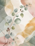 Eucalyptus Reverie Floating Frame Canvas Wall Art - Portrait - 40W x 50H cm - Black