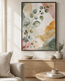 Eucalyptus Reverie Floating Frame Canvas Wall Art - Portrait - 40W x 50H cm - White In Australia - Darrahopens
