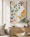 Eucalyptus Reverie Floating Frame Canvas Wall Art - Portrait - 60W x 120H cm - Black In Australia - Darrahopens