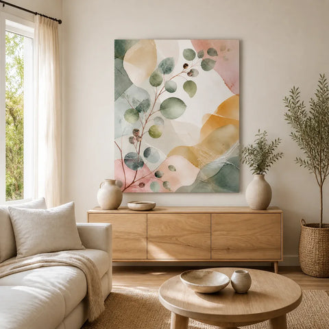 Eucalyptus Reverie Stretched Canvas Wall Art - Portrait - 60W x 120H cm