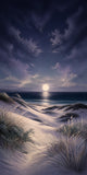 Moonlit Dunes Floating Frame Canvas Wall Art - Portrait - 60W x 80H cm - Black