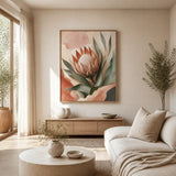 Protea Hush Floating Frame Canvas Wall Art - Portrait - 60W x 120H cm - Black In Australia - Darrahopens