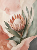 Protea Hush Floating Frame Canvas Wall Art - Portrait - 60W x 120H cm - Black