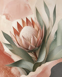 Protea Hush Floating Frame Canvas Wall Art - Portrait - 60W x 80H cm - Natural Birch
