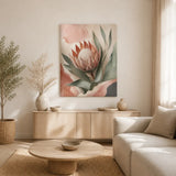 Protea Hush Stretched Canvas Wall Art - Portrait - 60W x 80H cm In Australia - Darrahopens