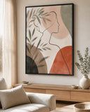 Quiet Muse Floating Frame Canvas Wall Art - Portrait - 40W x 50H cm - Black