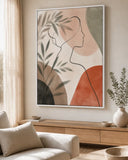 Quiet Muse Floating Frame Canvas Wall Art - Portrait - 40W x 50H cm - Natural Birch