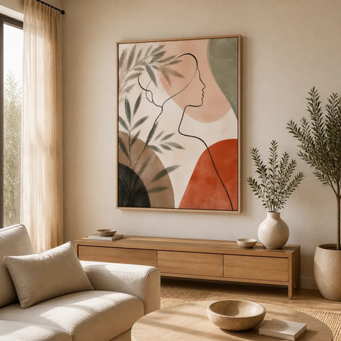 Quiet Muse Floating Frame Canvas Wall Art - Portrait - 60W x 120H cm - White