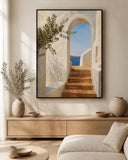 Sunlit Passage Floating Frame Canvas Wall Art - Portrait - 60W x 120H cm - Black