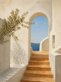 Sunlit Passage Floating Frame Canvas Wall Art - Portrait - 60W x 80H cm - Natural Birch