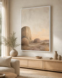 Stone and Sky Floating Frame Canvas Wall Art - Portrait - 60W x 120H cm - Natural Birch