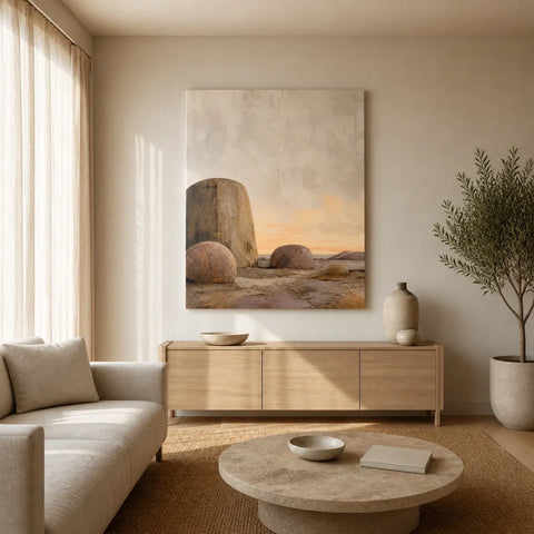 Stone and Sky Stretched Canvas Wall Art - Portrait - 60W x 120H cm In Australia - Darrahopens
