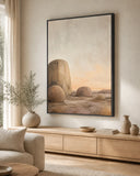 Stone and Sky Floating Frame Canvas Wall Art - Portrait - 60W x 80H cm - Black
