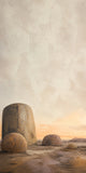 Stone and Sky Floating Frame Canvas Wall Art - Portrait - 60W x 80H cm - Natural Birch
