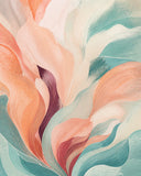 Tidal Bloom Floating Frame Canvas Wall Art - Portrait - 60W x 80H cm - Black