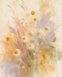 Wildflower Veil Floating Frame Canvas Wall Art - Portrait - 60W x 80H cm - Black