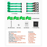 Wheel Chock Tie-Down Kit, Break Strength 1986.73 kg & Working Load 662 kg Motorcycle Tie-Down System E-Hooks for ATVs