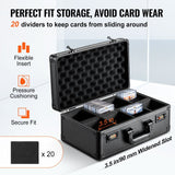 Graded Card Storage Box 4 Slot Coded Lock Carrying Case with Foam Dividers for PSA BGS SGC Sports Trading Cards Top Loaders Loose Cards