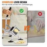 Commercial Vegetable Slicer 3/8 Inch Manual Fruit and Vegetable Cutter Stainless Steel Aluminum Alloy Slicing Machine with Non Slip Feet for Potatoes Onions Radishes Lemons