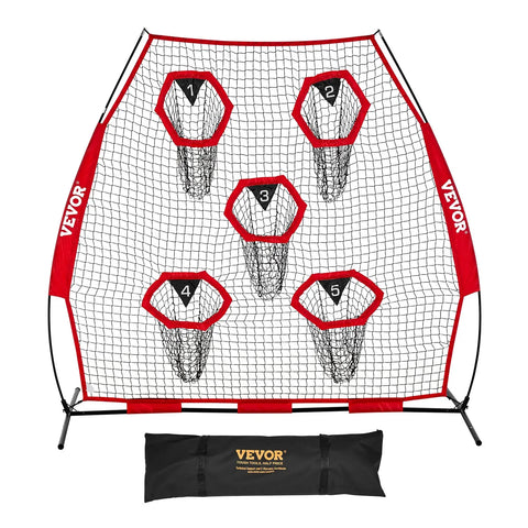 2133.6 x 2133.6mm Football Trainer Throwing Net, Training Throwing Target Practice Net with 5 Target Pockets In Australia - Darrahopens