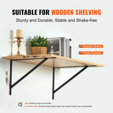12 Pack Heavy Duty Floating Shelf Brackets 46 x 30.5cm Matte Black Steel Triangle Shelf Brackets 3mm Thick Wall Mount Shelving Brackets 72.6kg Capacity
