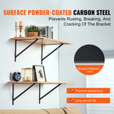 12 Pack Heavy Duty Floating Shelf Brackets 46 x 30.5cm Matte Black Steel Triangle Shelf Brackets 3mm Thick Wall Mount Shelving Brackets 72.6kg Capacity In Australia - Darrahopens
