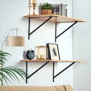 12 Pack Heavy Duty Floating Shelf Brackets 46 x 30.5cm Matte Black Steel Triangle Shelf Brackets 3mm Thick Wall Mount Shelving Brackets 72.6kg Capacity