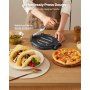 250mm Cast Iron Tortilla & Roti Press, Heavy-Duty Dough Taco Maker with Handle & 100 Parchment Papers, Tawa Flatbread Press