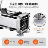 French Fry Cutter Manual Potato Slicer with 1/2 Inch & 3/8 Inch Stainless Steel Blades Potato Chopper Vegetable Cutter with Suction Base for Fries Carrots Cucumbers