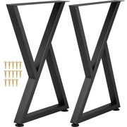 Darrahopens Home & Garden > DIY > Table Tops & Bases Set of 2 Z-Shape Metal Table Legs, 71.1 x 45.7 cm Heavy-Duty Wrought Iron Desk & Bench Legs, DIY Furniture Legs with Rubber Floor Protectors, Dining Table Mat Included In Australia - Darrahopens
