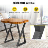 Set of 2 Z-Shape Metal Table Legs, 71.1 x 45.7 cm Heavy-Duty Wrought Iron Desk & Bench Legs, DIY Furniture Legs with Rubber Floor Protectors, Dining Table Mat Included