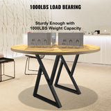 Set of 2 Z-Shape Metal Table Legs, 71.1 x 45.7 cm Heavy-Duty Wrought Iron Desk & Bench Legs, DIY Furniture Legs with Rubber Floor Protectors, Dining Table Mat Included
