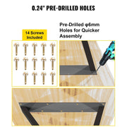Darrahopens Home & Garden > DIY > Table Tops & Bases Set of 2 Z-Shape Metal Table Legs, 71.1 x 45.7 cm Heavy-Duty Wrought Iron Desk & Bench Legs, DIY Furniture Legs with Rubber Floor Protectors, Dining Table Mat Included In Australia - Darrahopens