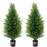 2 Pack 36 Inch Artificial Cedar Topiary Trees with Pots UV Resistant Faux Evergreen Pine Cypress Plants for Indoor Outdoor Home Decor In Australia - Darrahopens