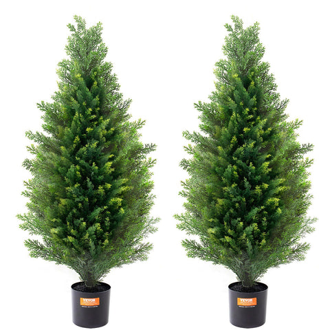 2 Pack 36 Inch Artificial Cedar Topiary Trees with Pots UV Resistant Faux Evergreen Pine Cypress Plants for Indoor Outdoor Home Decor In Australia - Darrahopens