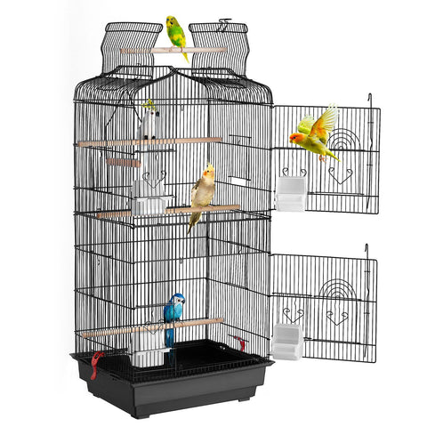 104cm Open Top Large Bird Cage with Stand Hanging Parrot Bird Cage for Parakeets Cockatiels Budgies Lovebirds Finches Canaries Quaker Conures with Swing Perch In Australia - Darrahopens