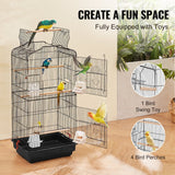 104cm Open Top Large Bird Cage with Stand Hanging Parrot Bird Cage for Parakeets Cockatiels Budgies Lovebirds Finches Canaries Quaker Conures with Swing Perch