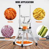 Commercial Vegetable Fruit Chopper 3/8 Inch Blade Heavy Duty Stainless Steel Food Dicer French Fry Cutter Onion Slicer for Potato Tomato Peppers Mushroom Silver