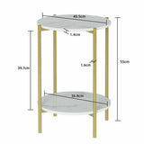 Darrahopens Furniture > Living Room > Side Tables e Store - Marble Sofa Side End Table/Coffee Table with Shelf & Gold Iron Legs