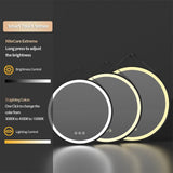 Darrahopens Home & Garden > Decor > Mirrors Round LED Bathroom Mirror with Anti-Fog & Black Frame