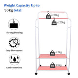 Darrahopens Furniture > Living Room > Coat Racks Heavy Duty Double Rail Garment Rack Rolling Clothes Rack 2Tier Storage Shelf