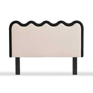 Cole White Boucle Fabric Bed Head - Double