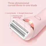 Blue 2-in-1 Electric Razor for Women - Multifunctional Rechargeable Hair Removal Shaver