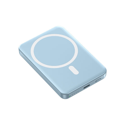 Sky Blue PD 20W Fast Charging Magnetic Wireless Power Bank,5000mAh - Ultra-Slim 15W Magnetic Suction for iPhone & Android Devices